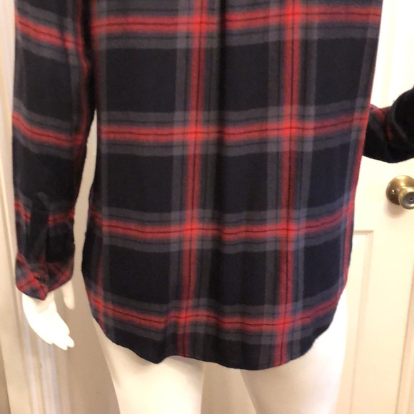 Rails plaid Rayon Button Up long sleeve Size L lightweight blouse Travel… - Picture 7 of 13
